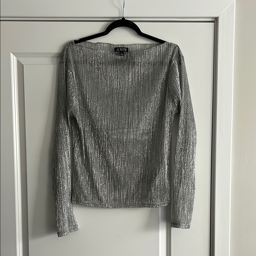 J.Crew Silver Long Sleeve Top